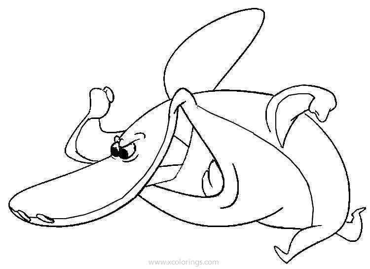 Free Zig And Sharko Coloring Pages Shark with Legs printable