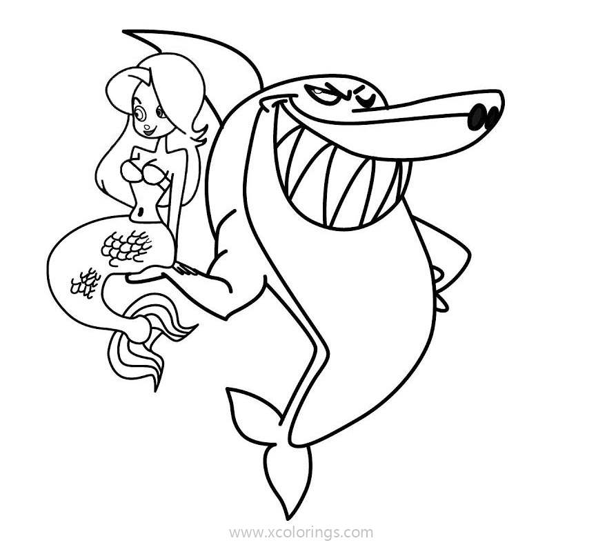 Zig And Sharko Coloring Pages Sharko and Marina - XColorings.com