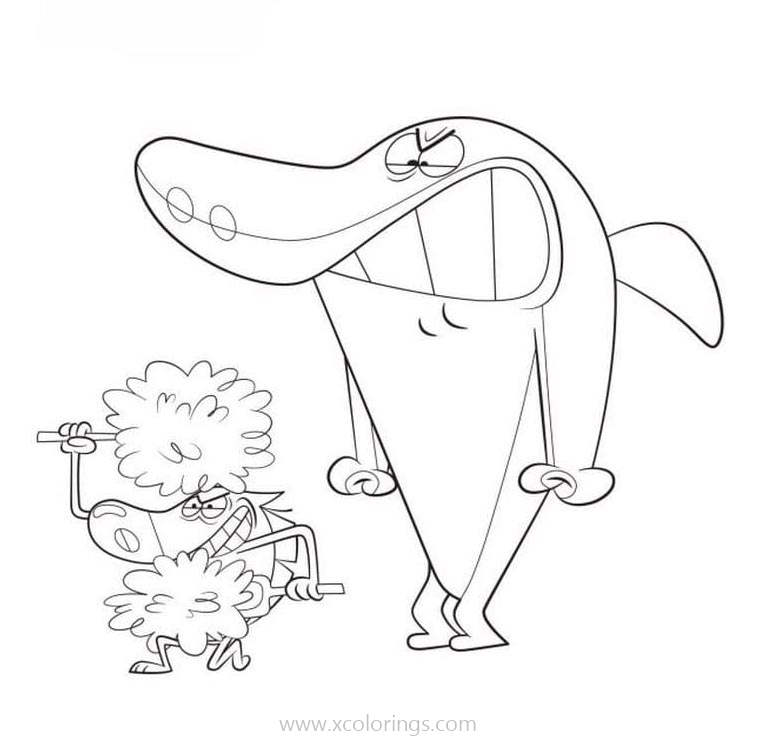 Free Zig And Sharko Coloring Pages Sharko is Angry printable