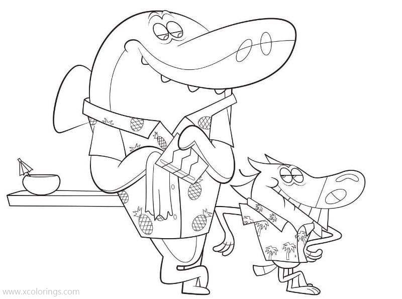 Zig And Sharko Coloring Pages Take A Rest - XColorings