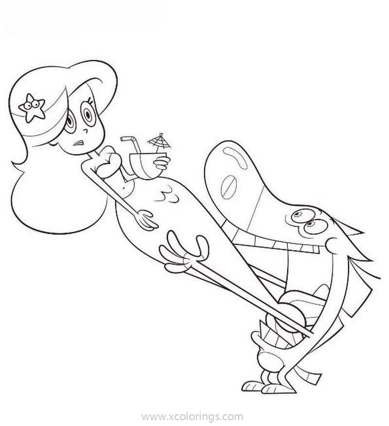 Free Zig And Sharko Coloring Pages Zig is Eating Marina printable