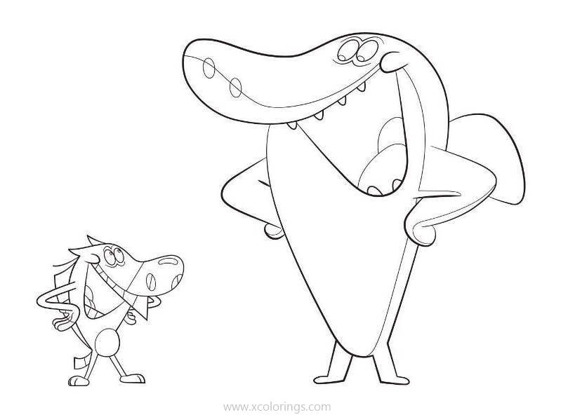 Free Zig And Sharko Laughing Coloring Pages printable