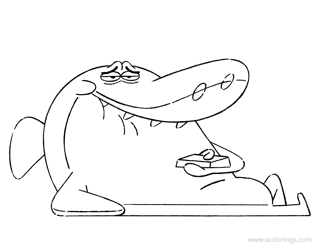 Free Zig and Sharko Coloring Pages Muscular Shark printable