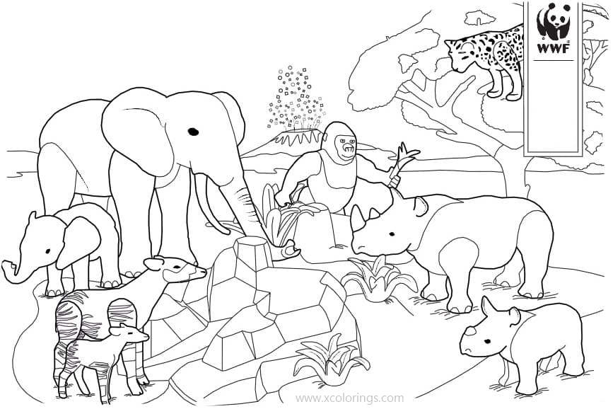 Free Zoo Animals from Playmobil Coloring Pages printable