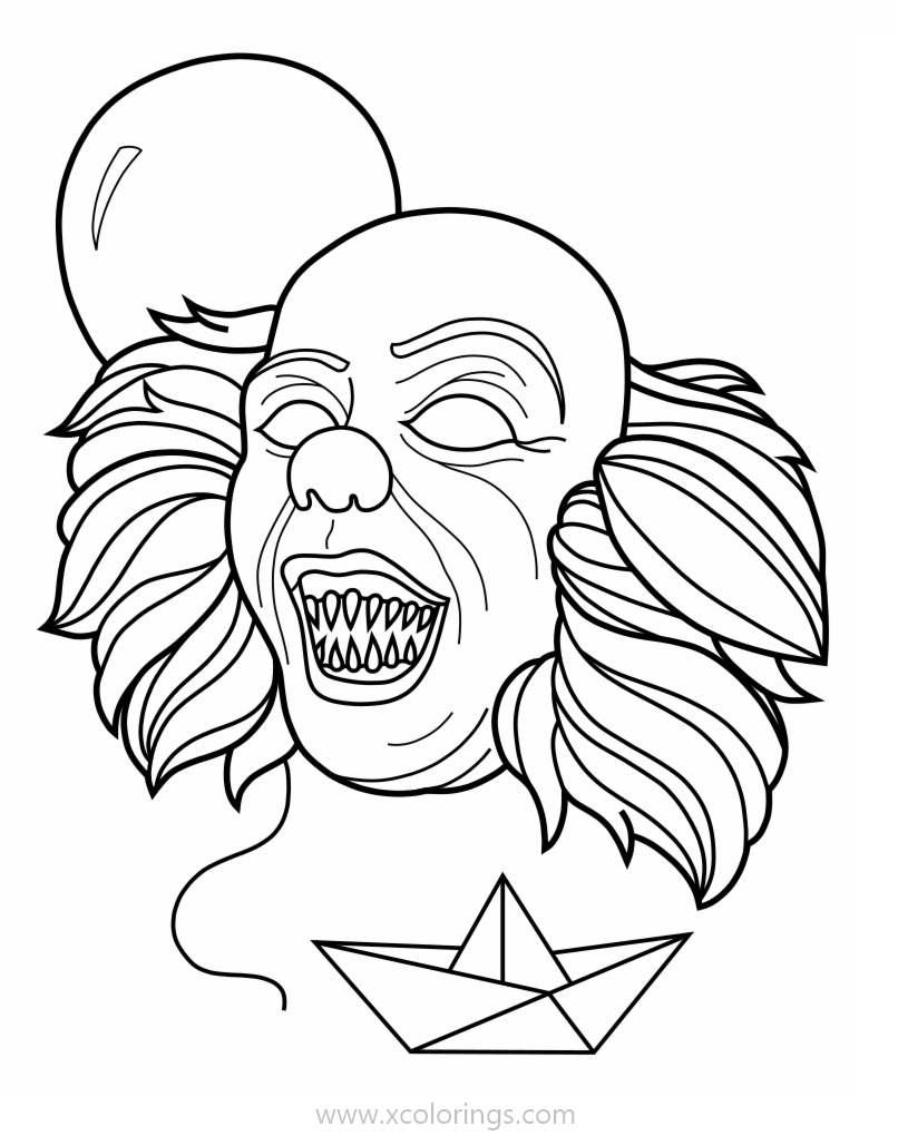 Free Pennywise is Laughing Coloring Pages printable