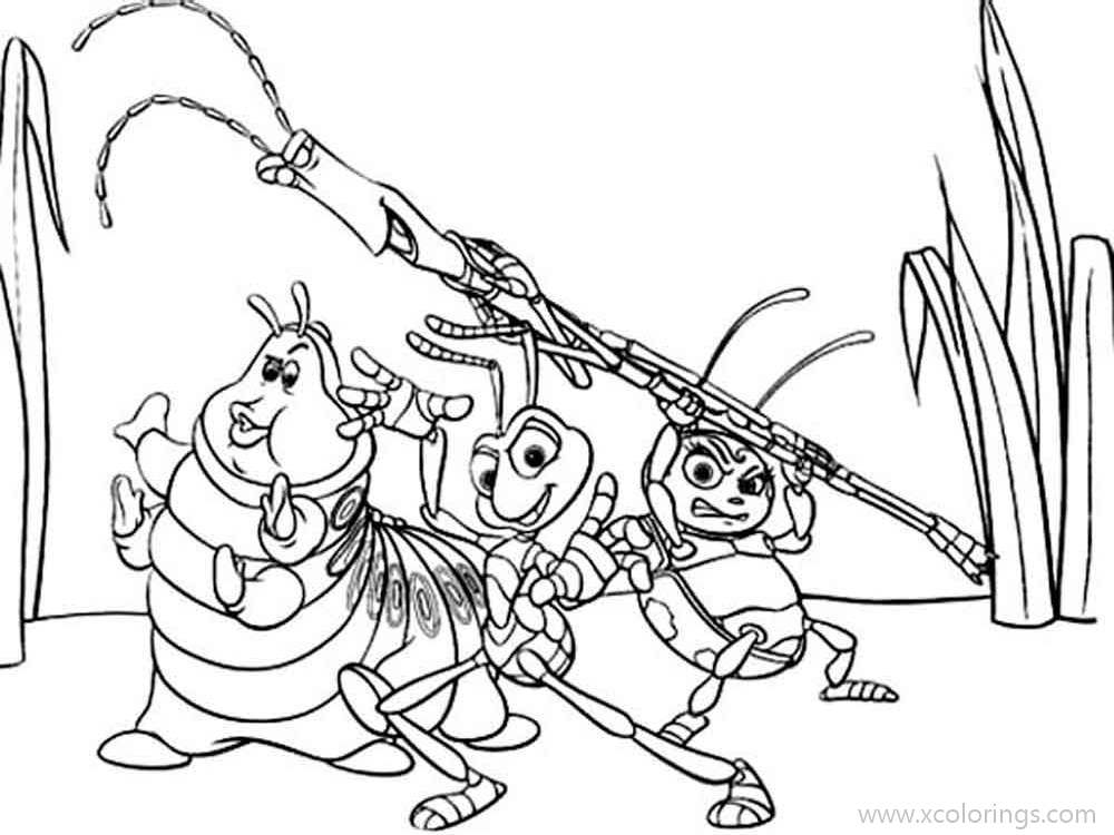 Free A Bugs Life Coloring Pages Characters printable