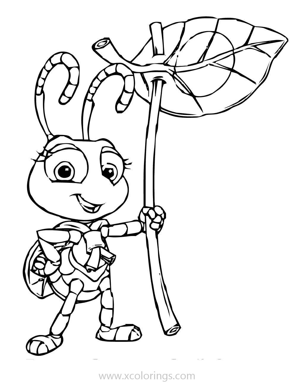Free A Bugs Life Coloring Pages Dot the Ant printable