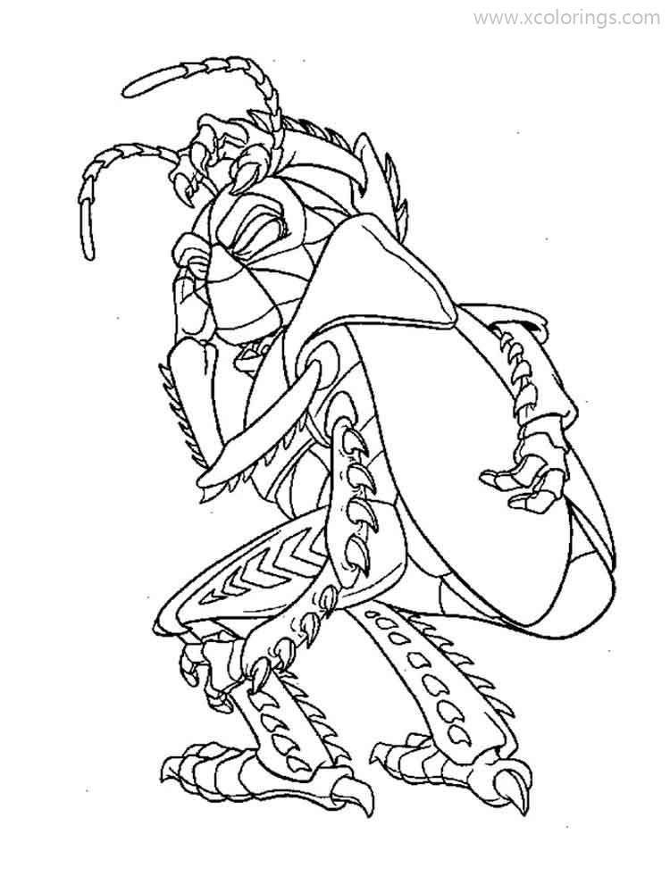 Free A Bugs Life Coloring Pages Evil Character Hopper printable