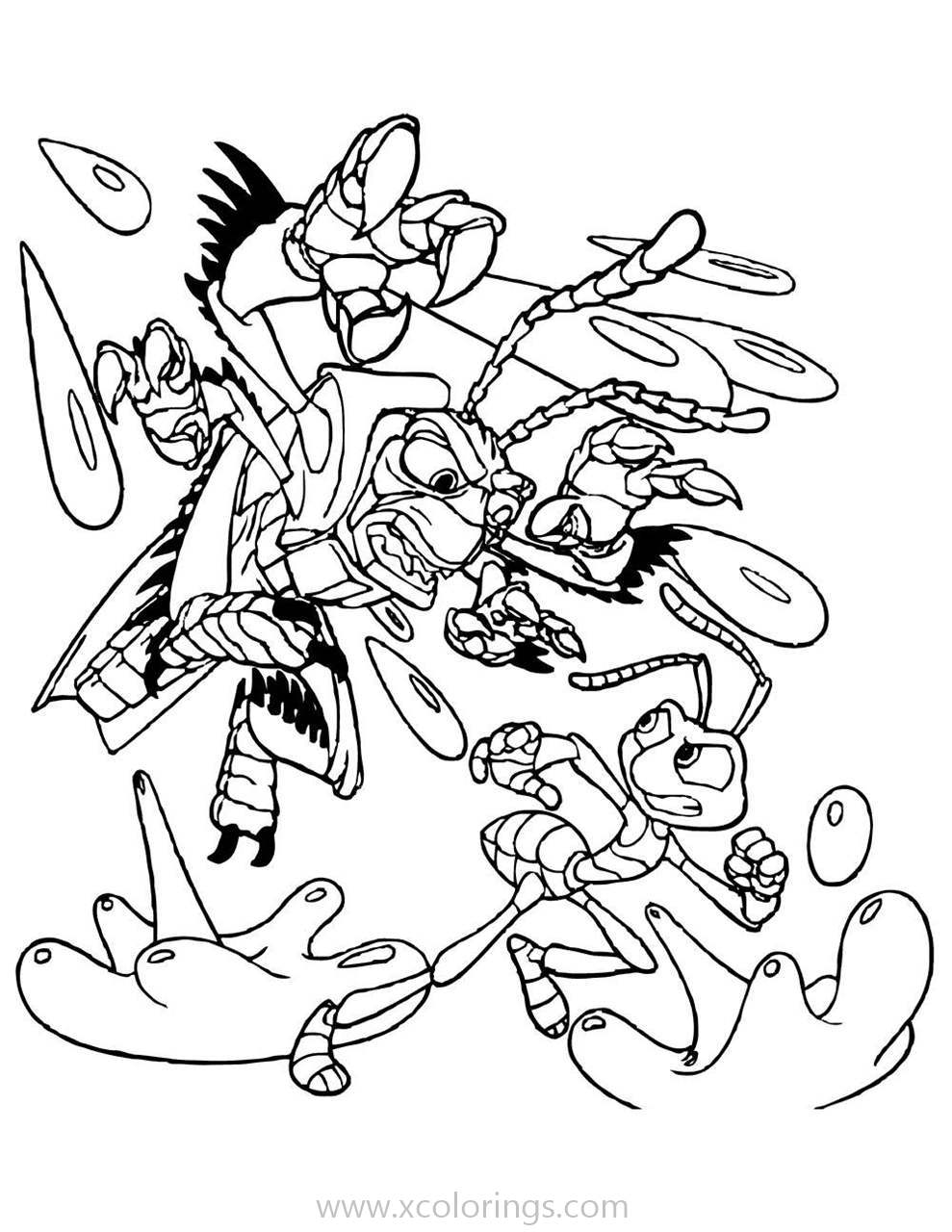 Free A Bugs Life Coloring Pages Hopper Fighting Flick printable