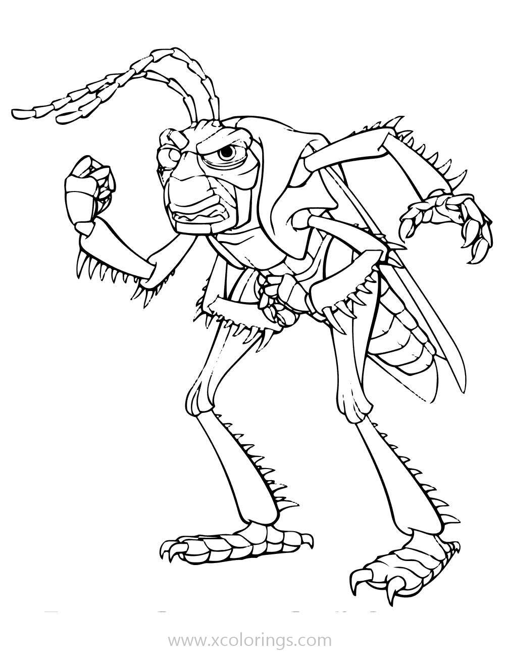 Free A Bugs Life Coloring Pages Hopper is Angry printable