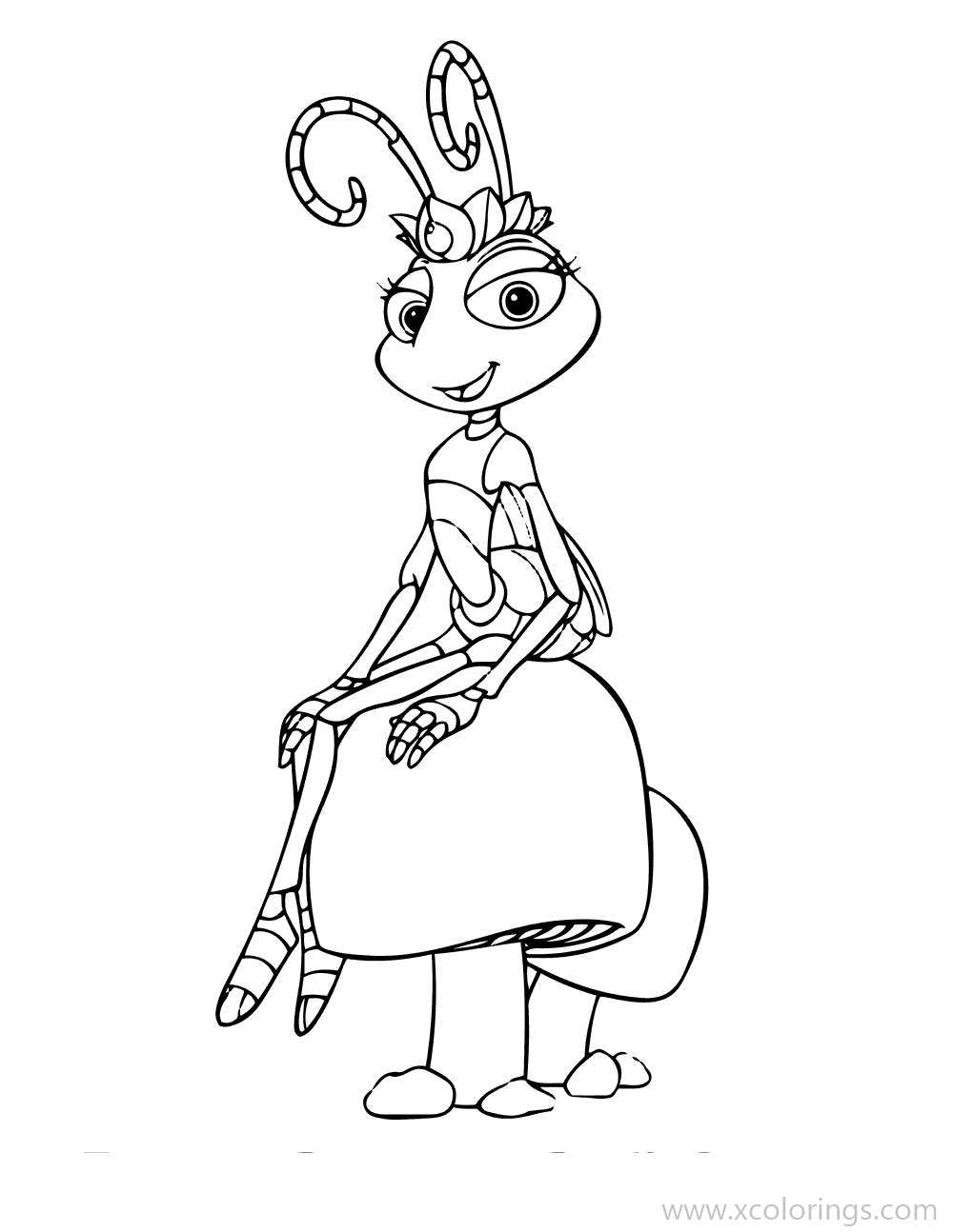 Free A Bugs Life Coloring Pages Princess Atta printable