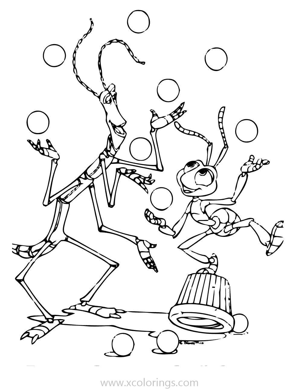 Free A Bugs Life Coloring Pages Slim And Flik printable