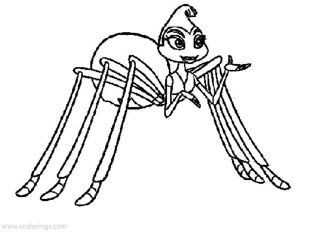 Free A Bugs Life Coloring Pages Spider Rose printable