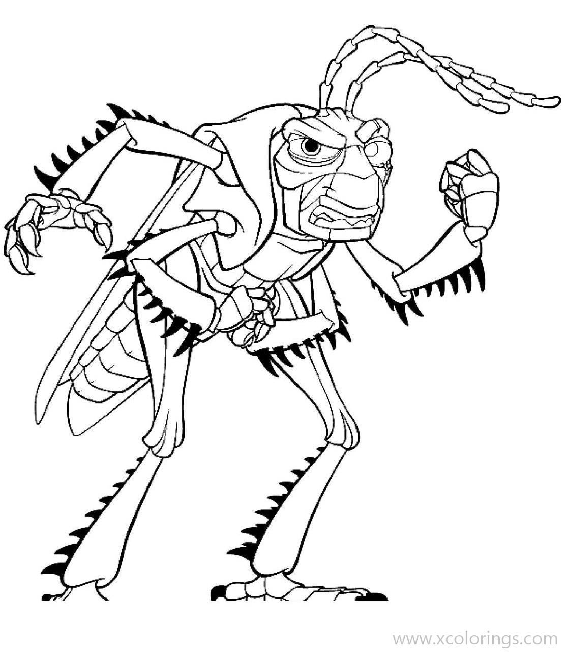 Free A Bugs Life Coloring Pages Villain Hopper printable