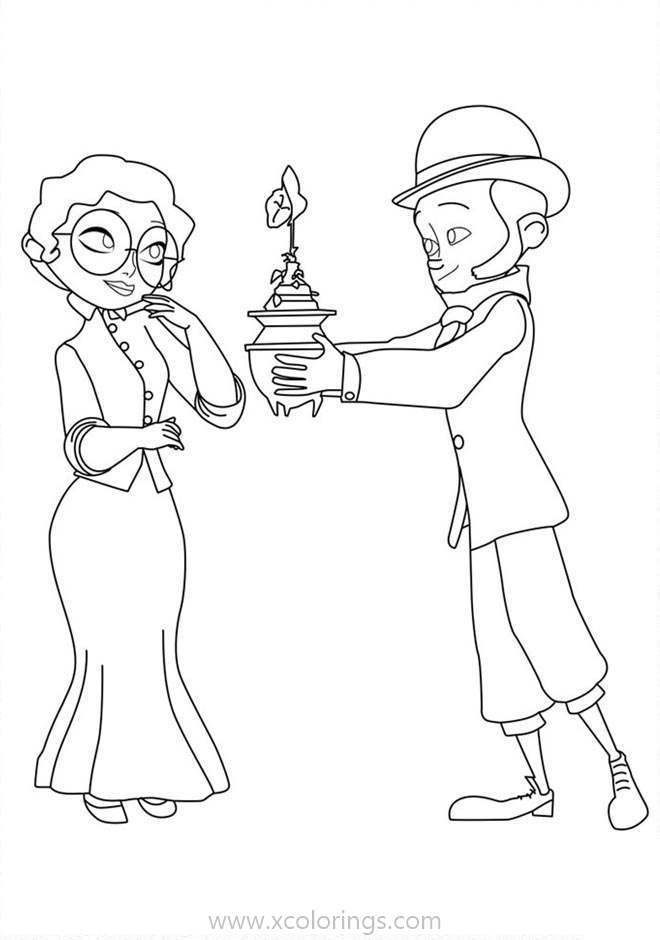 Free A Monster in Paris Coloring Pages Emile and A Woman printable