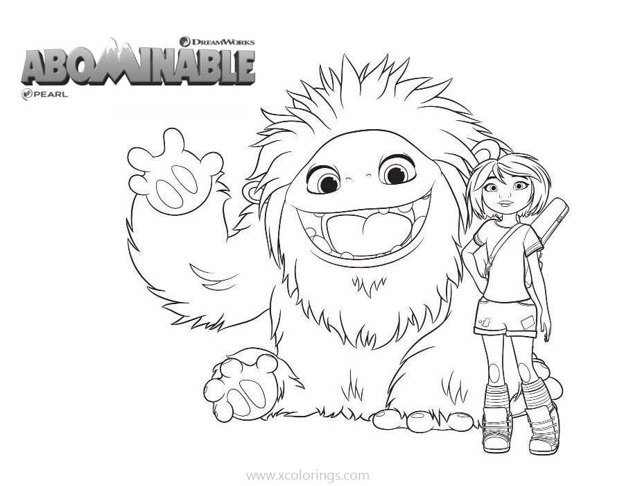 Free Abominable Character Yi and Everest Coloring Pages printable