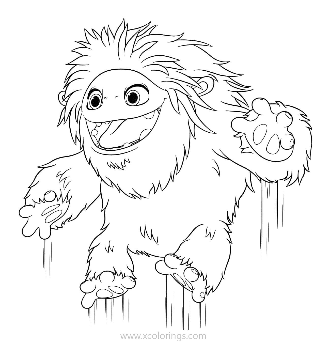 Free Abominable Coloring Pages Everest is Jumping printable