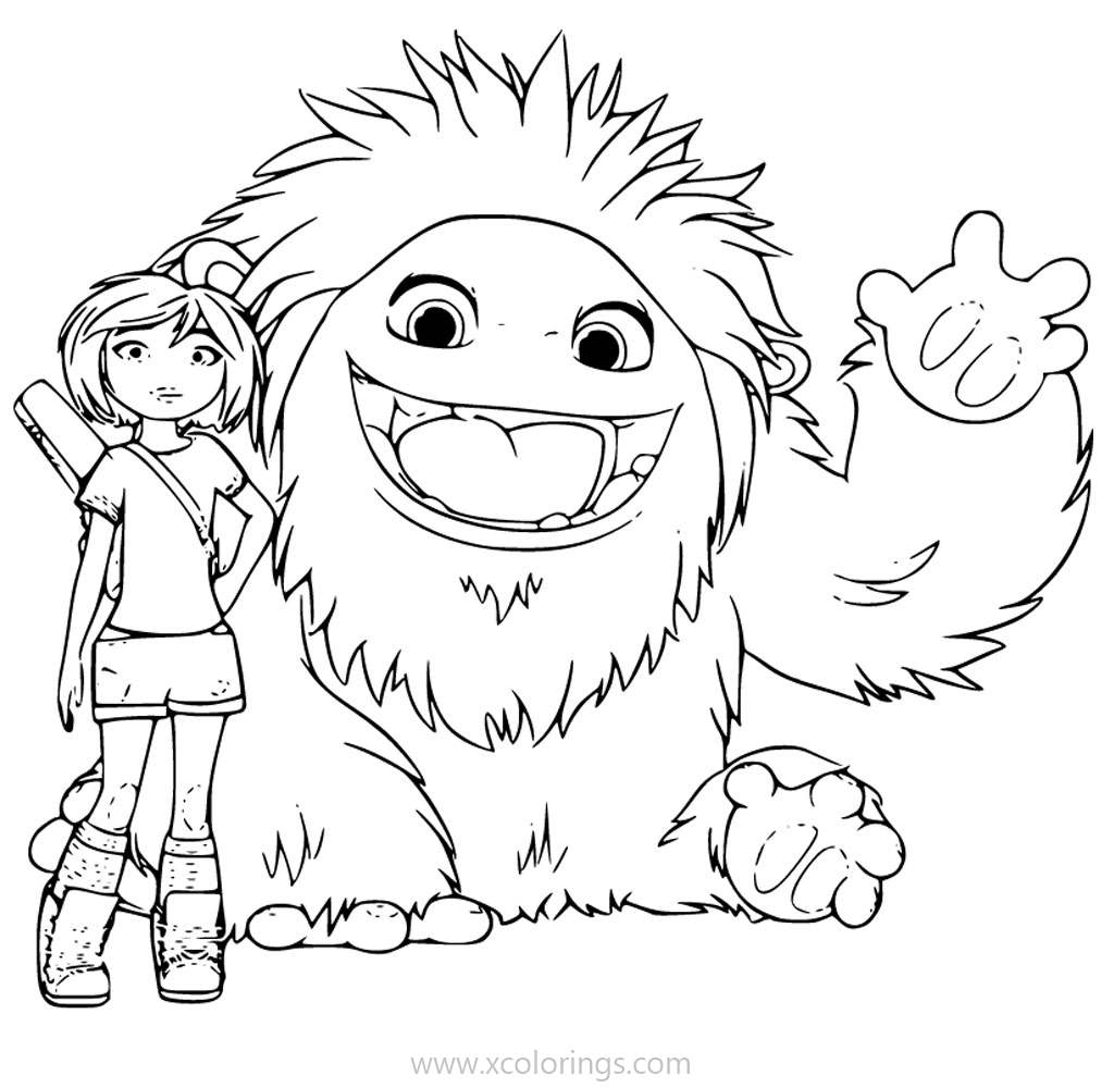 Free Abominable Coloring Pages Yi and Everest printable