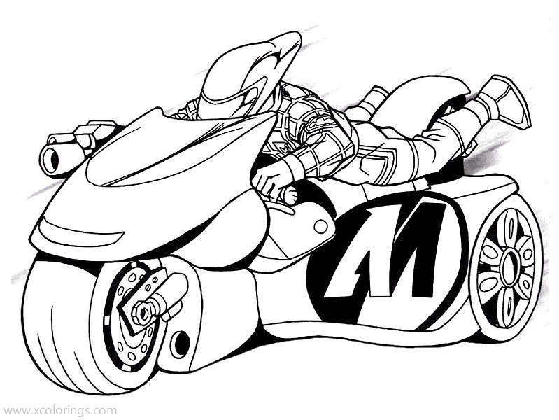Free Action Man Coloring Pages Driving His Motorcycle printable