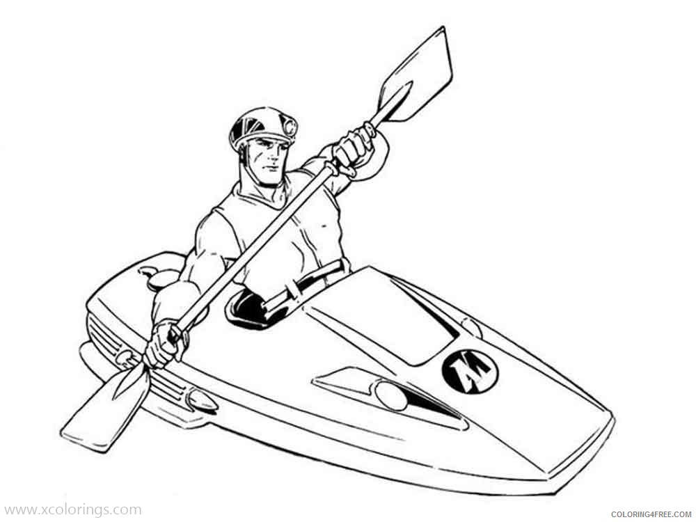 Free Action Man Coloring Pages Kayaking printable