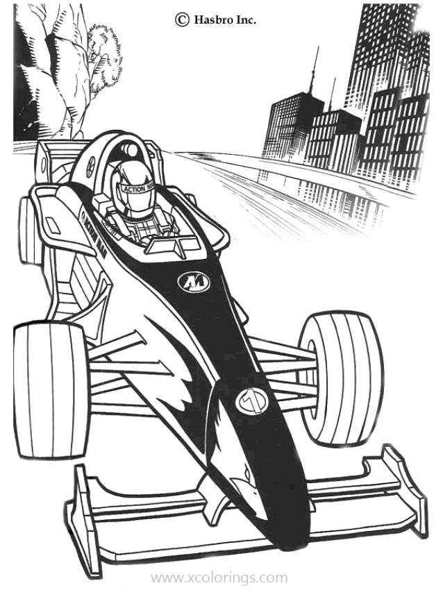 Free Action Man Coloring Pages Race Car printable