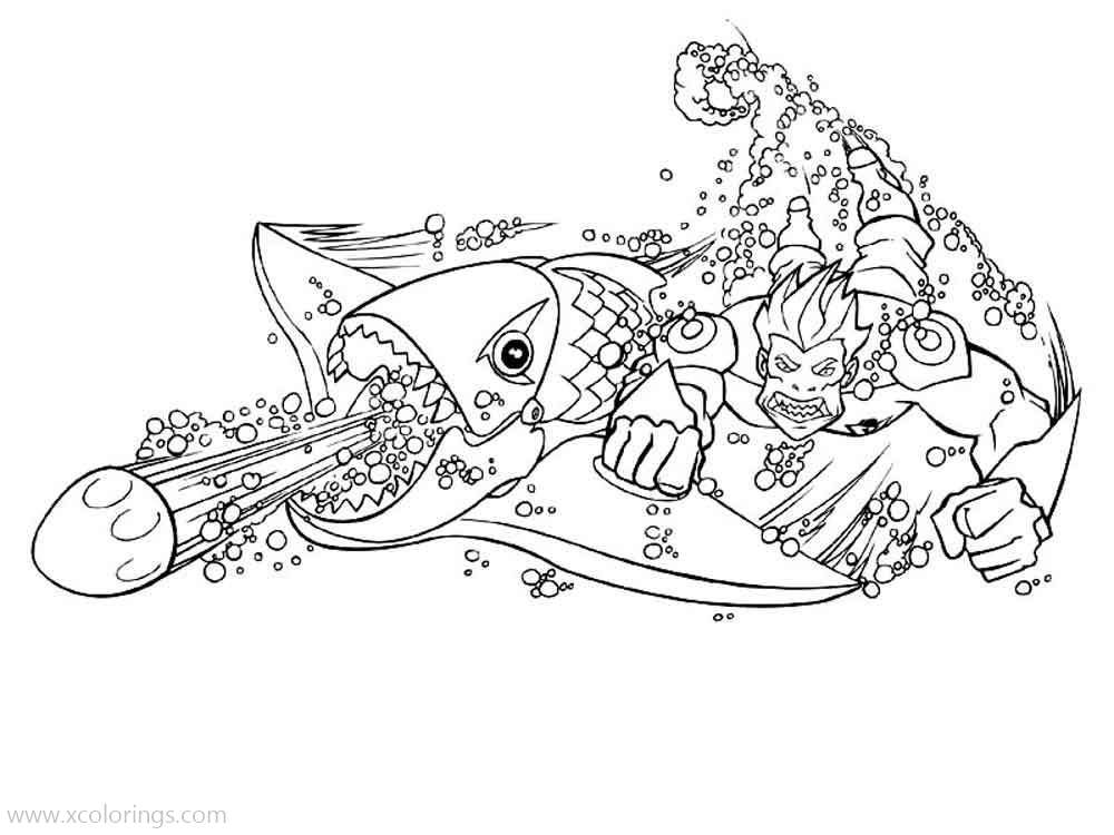 Free Action Man Coloring Pages The Fish is Firing printable