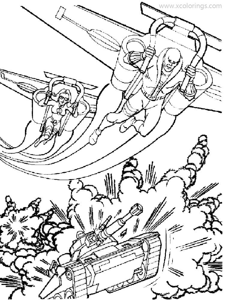Free Action Man Coloring Pages The Tank is Under Attack printable