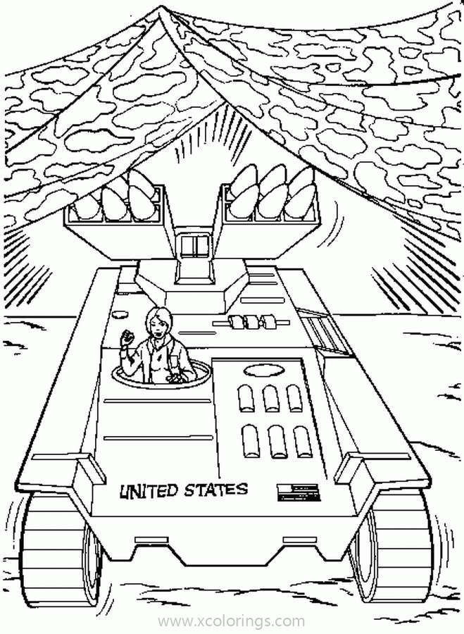 Free Action Man Coloring Pages War Machine printable