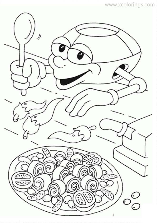 Free Adiboo Coloring Pages Delicious Food printable
