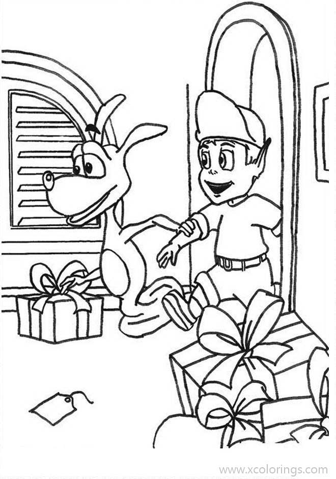Free Adiboo Coloring Pages Gifts in the Room printable