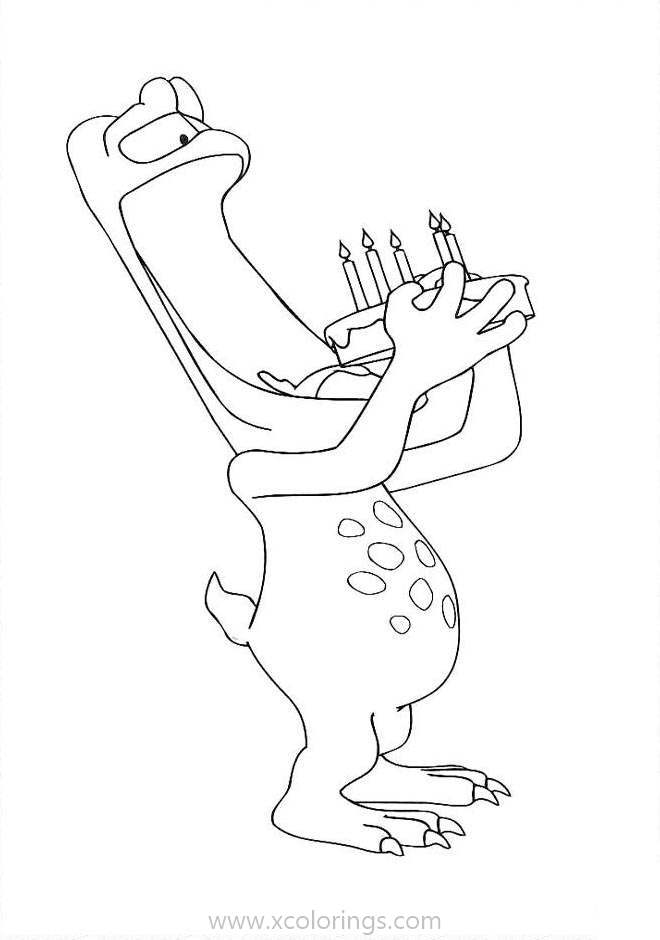 Free Adiboo Coloring Pages The Beast is Eating Cake printable