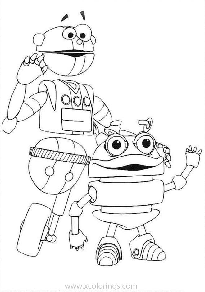 Free Adiboo Coloring Pages Two Robots printable