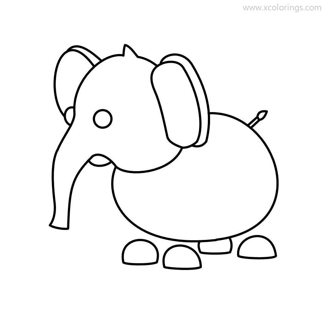 Free Adopt Me Elephant Coloring Pages printable