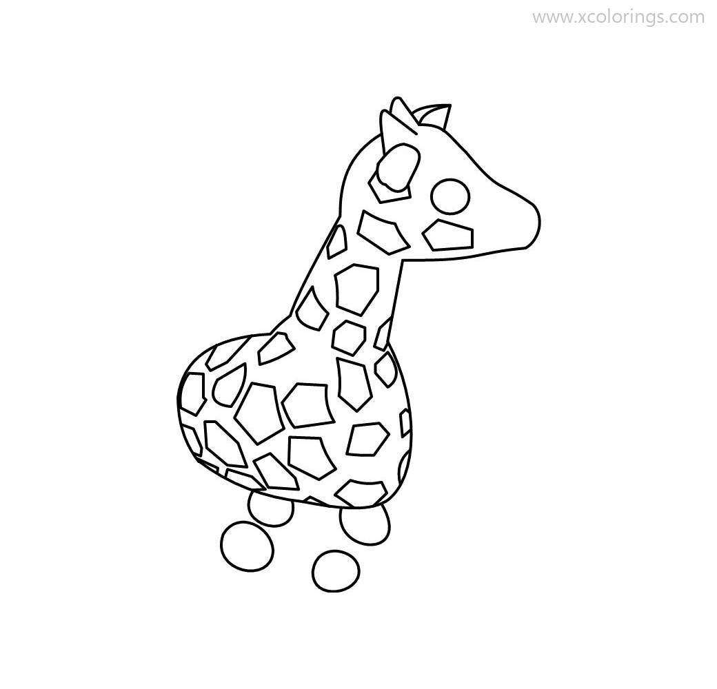 Free Adopt Me Giraffe Coloring Pages printable