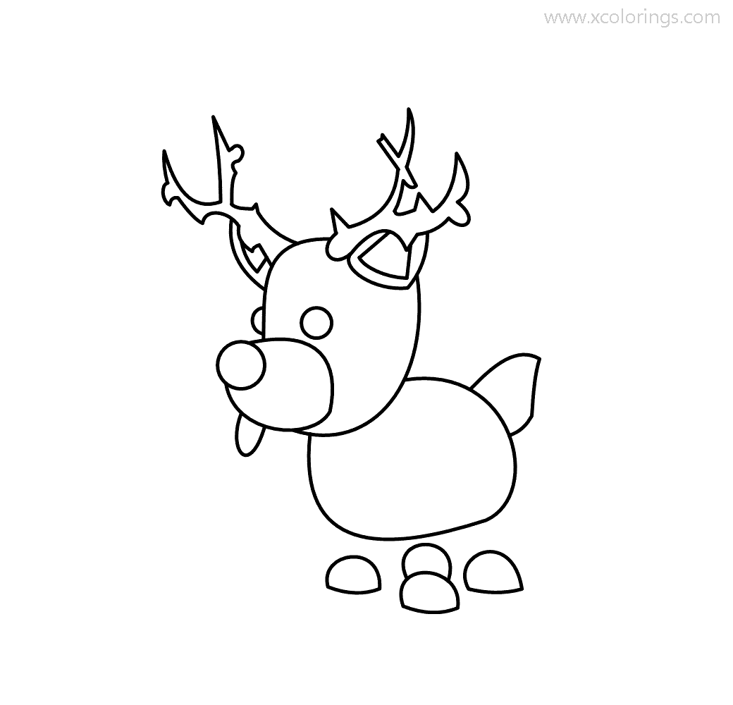 Free Adopt Me Reindeer Coloring Pages printable