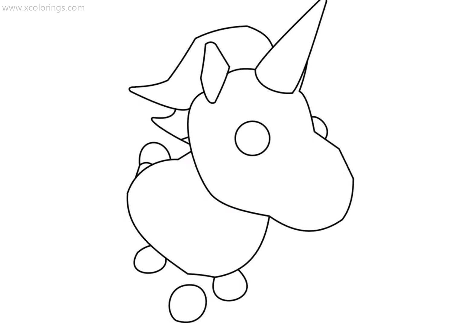 Free Adopt Me Unicorn Coloring Pages printable