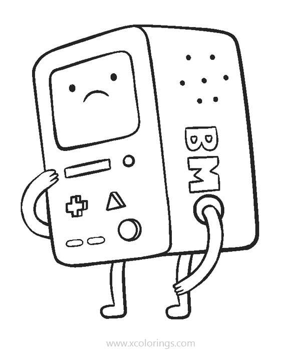 Free Adventure Time Coloring Pages BMO is Sad printable