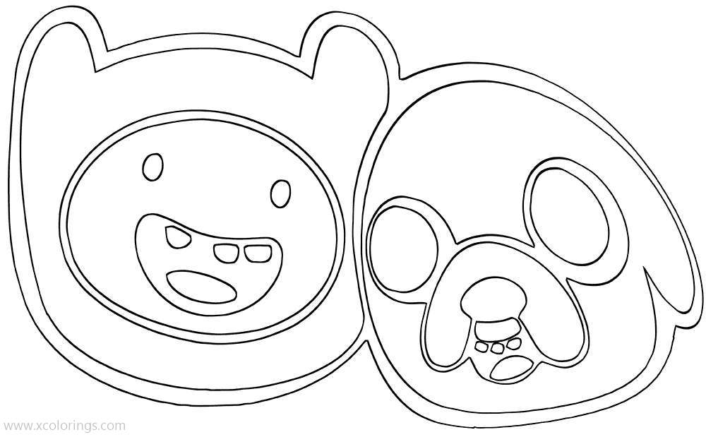 Free Adventure Time Coloring Pages Face of Finn and Jake printable