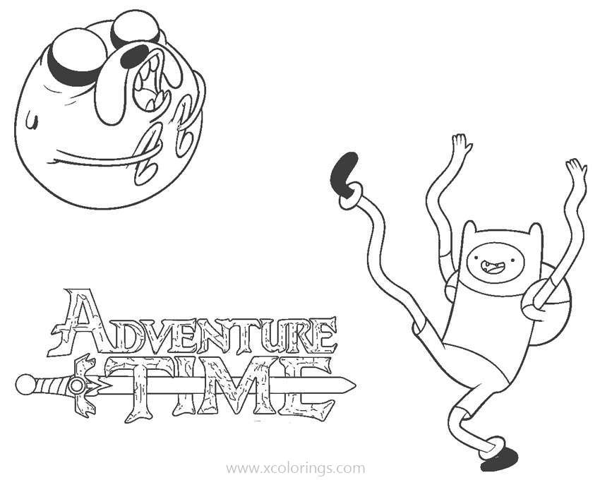 Free Adventure Time Coloring Pages Finn Kickoff Jake printable