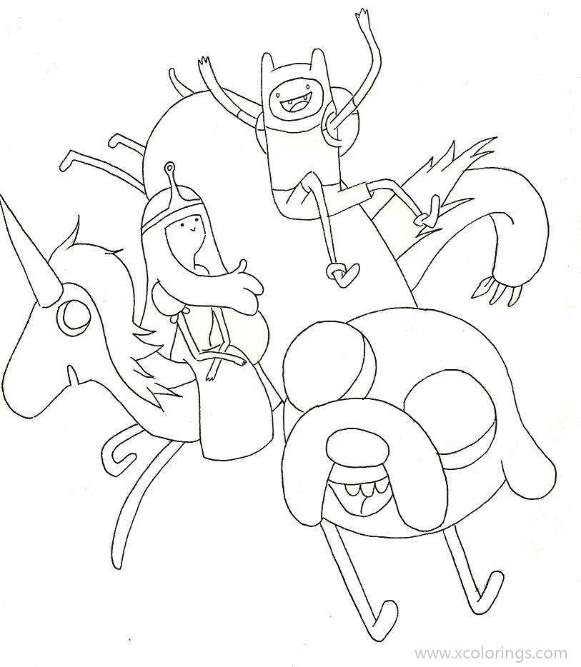 Free Adventure Time Coloring Pages Finn is So Happy printable