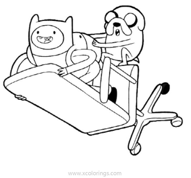 Free Adventure Time Coloring Pages Flying By A Chair printable