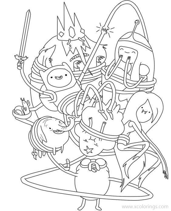 Free Adventure Time Coloring Pages Ice King Finn and Princess Bubblegum printable