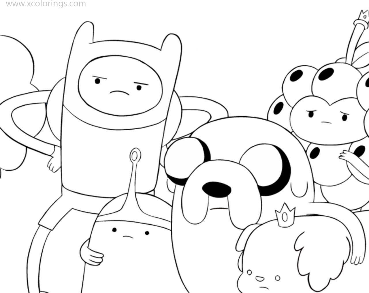 Free Adventure Time Coloring Pages Jake and Dogs printable