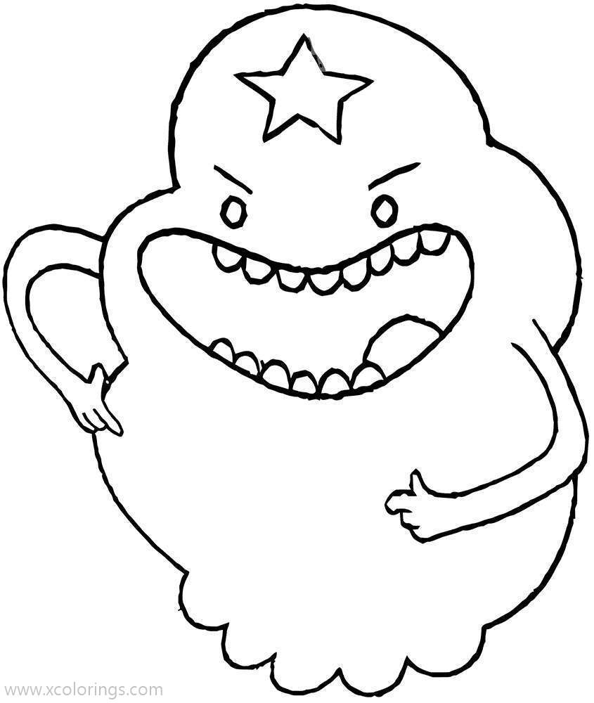 Free Adventure Time Coloring Pages Lumpy Space Princess is Angry printable