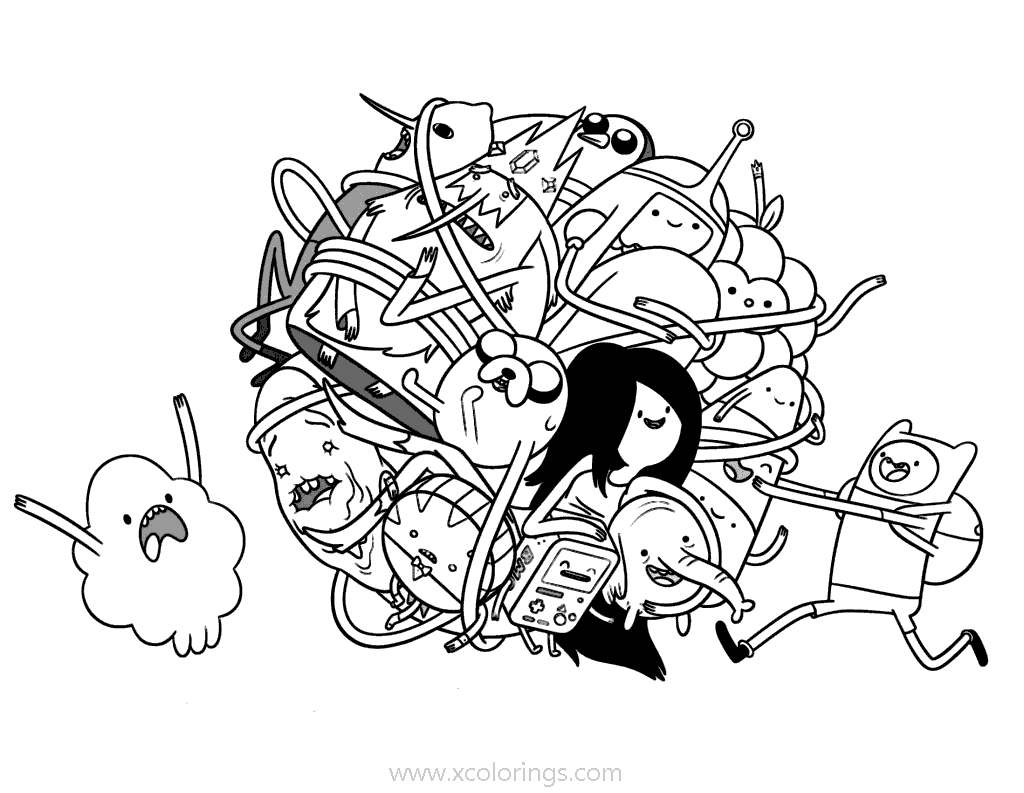 Free Adventure Time Coloring Pages Lumpy and Friends printable