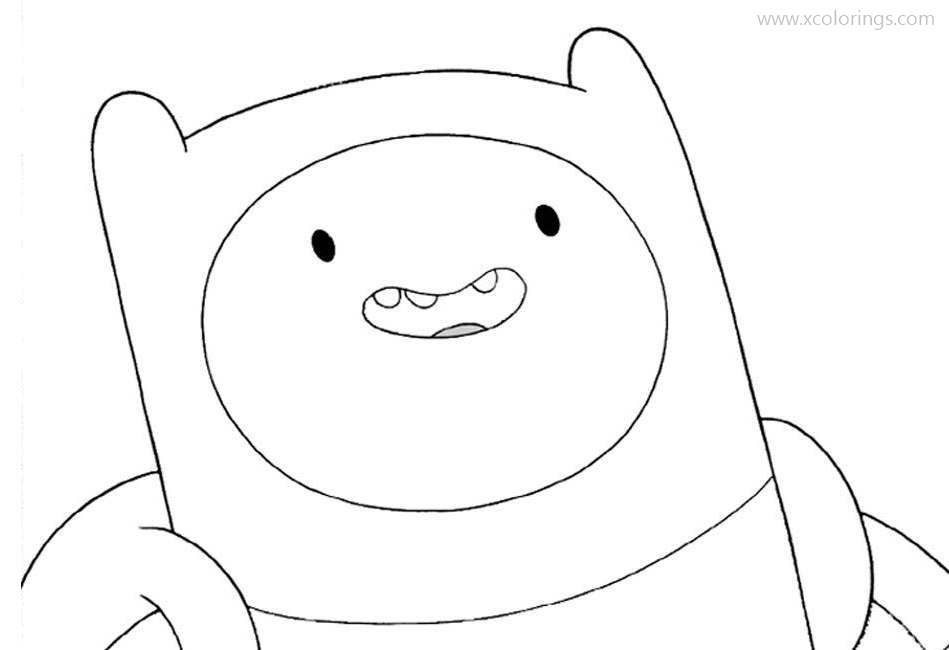 Free Adventure Time Coloring Pages Surprised Finn printable