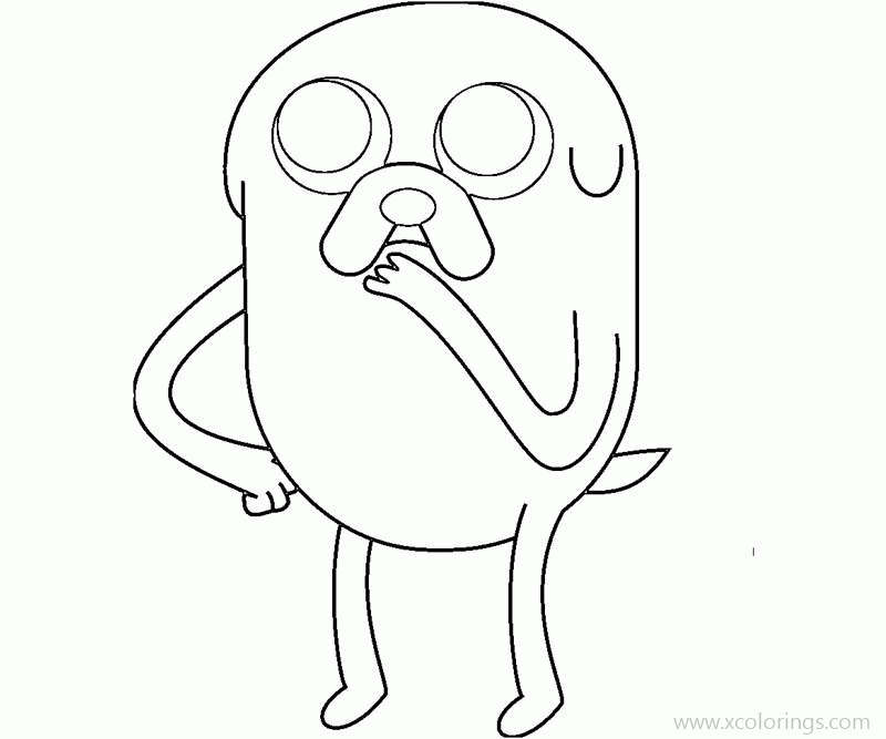 Free Adventure Time Jake is Thinking Coloring Pages printable