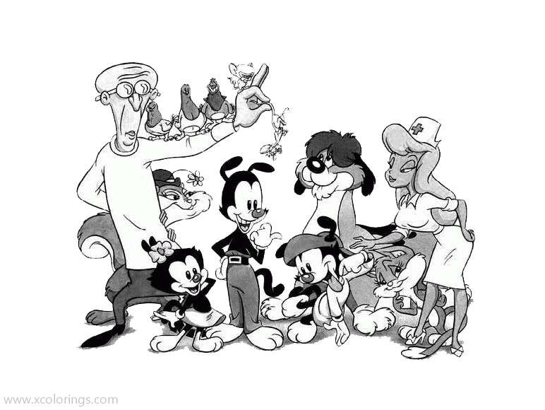Free All Animaniacs Characters Coloring Pages printable