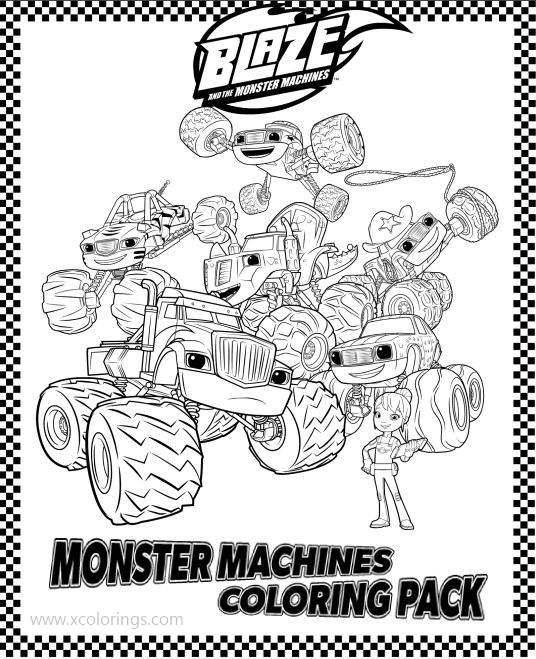 Free All Blaze and the Monster Machines Characters Coloring Pages printable