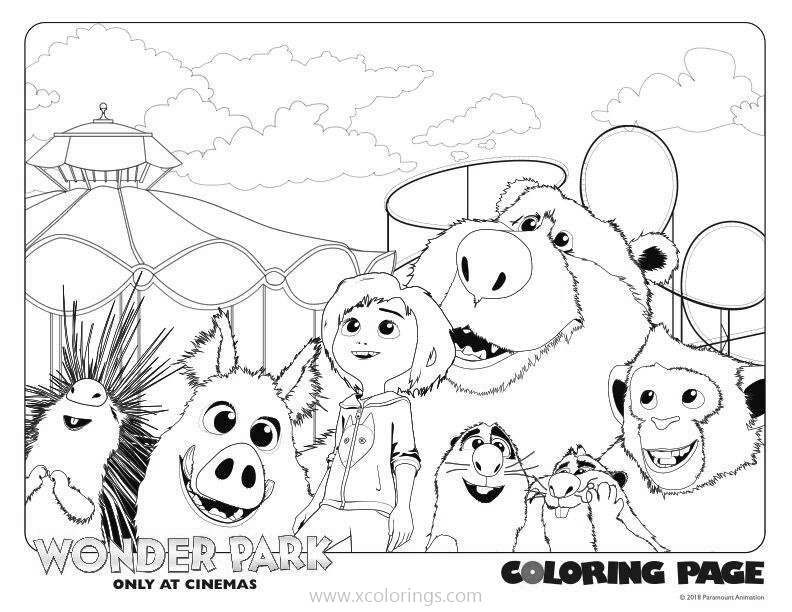 Free All Characters from Wonder Park Coloring Pages printable